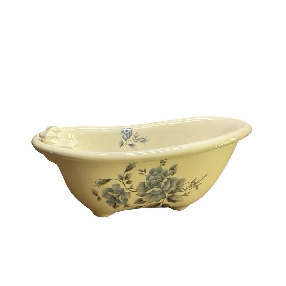 VB Athena Soap Dish, Clawfoot Bathtub, Ceramic, Floral Design, Vintage
